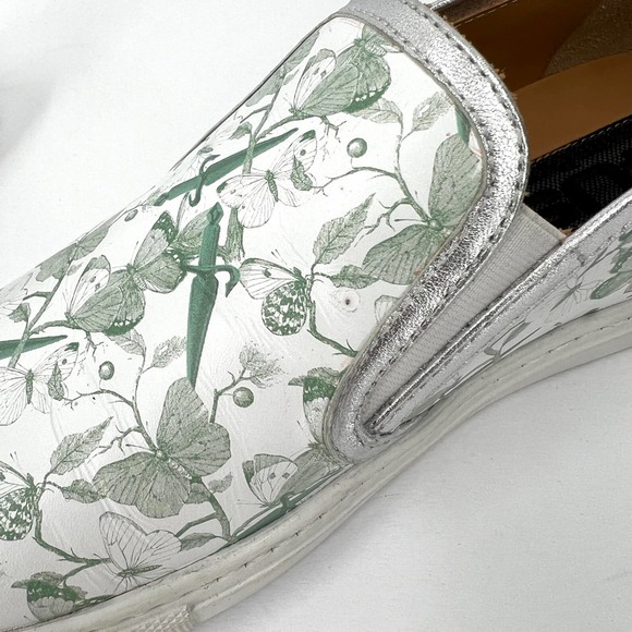 CESARE PACIOTTI 4US Shoes Women 36 White Green Butterfly Printed Slip On Sneaker - Picture 11 of 11